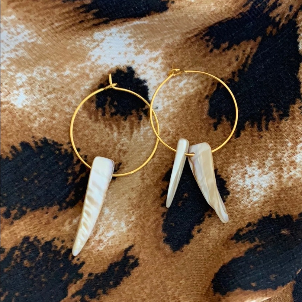Super Dainty Mixed Shell Point Gold Hoop Earrings